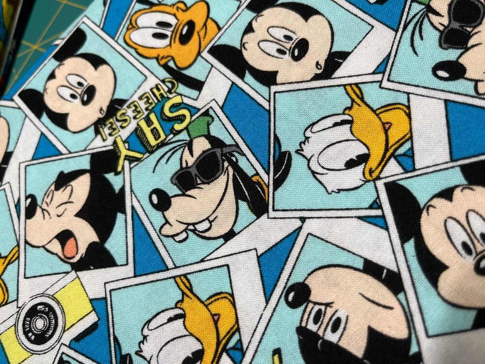 Mickey and Friends Say Cheese Cotton Fabric - 2/3 yd | Destash